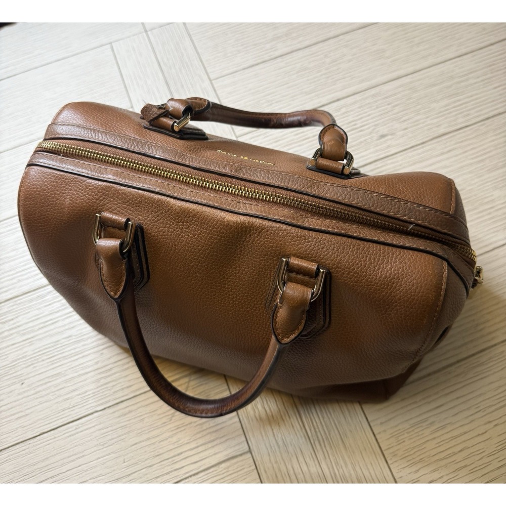 Michael Michael Kors Mercer Pebbled Brown Leather Double Handle Satchel Handbag‎ - Picture 15 of 16